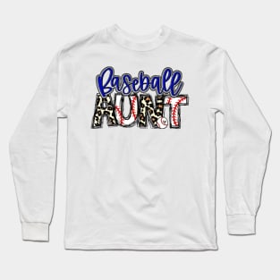 Baseball Aunt Leopard - Baseball Aunt Long Sleeve T-Shirt